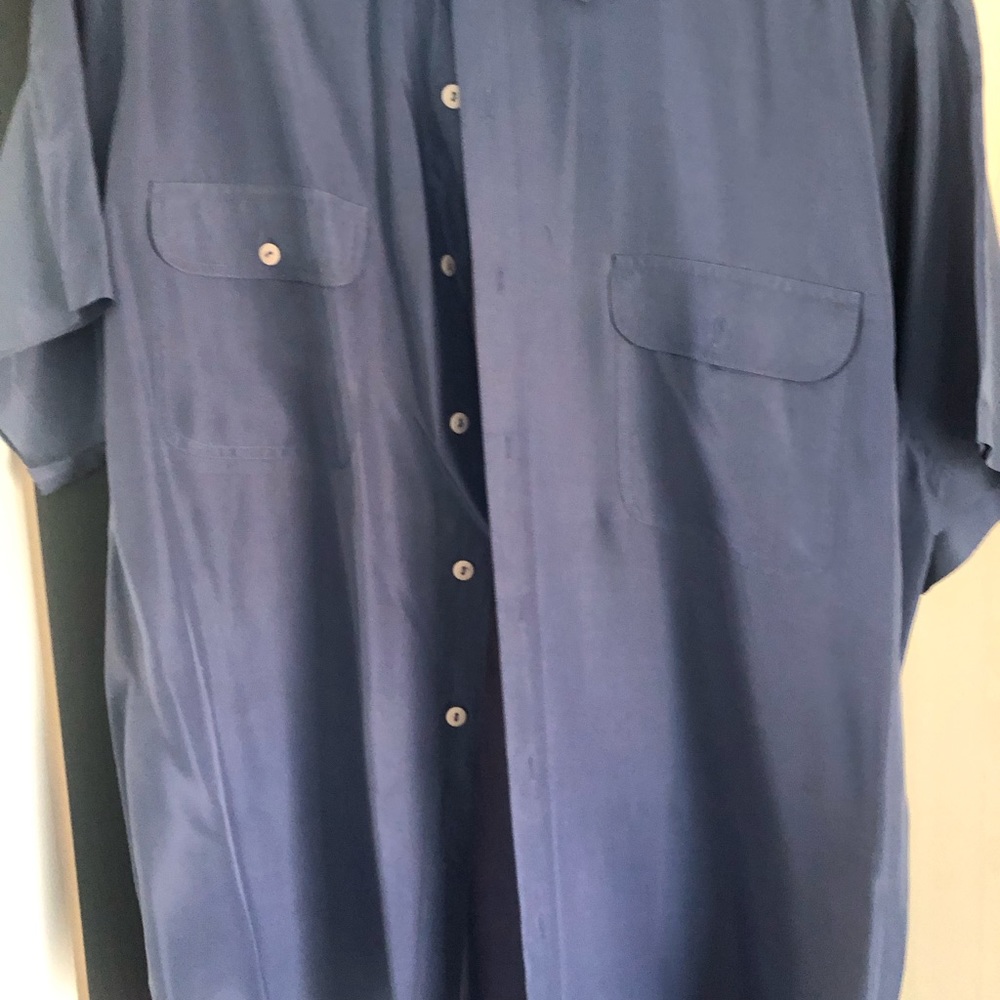 Like new kazu 100% silk blue men’s shirt